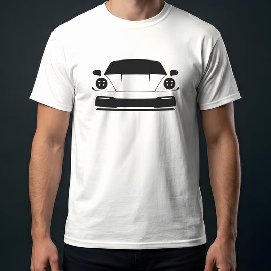 Porsche 911 992 2020-2026 front view t-shirt in White
