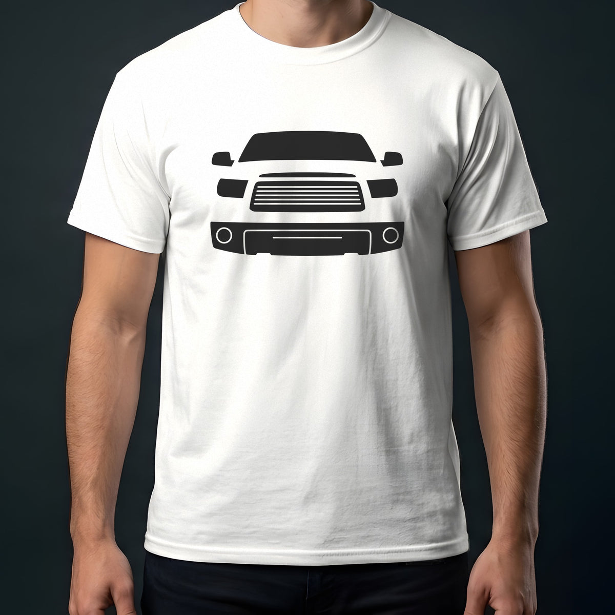 Toyota Tundra 2007-2013 front view t-shirt in White