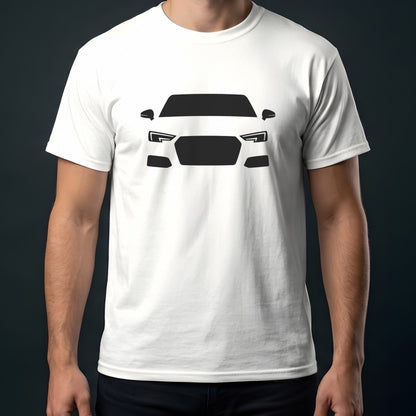 Audi A4 2017-2024 front view t-shirt in White
