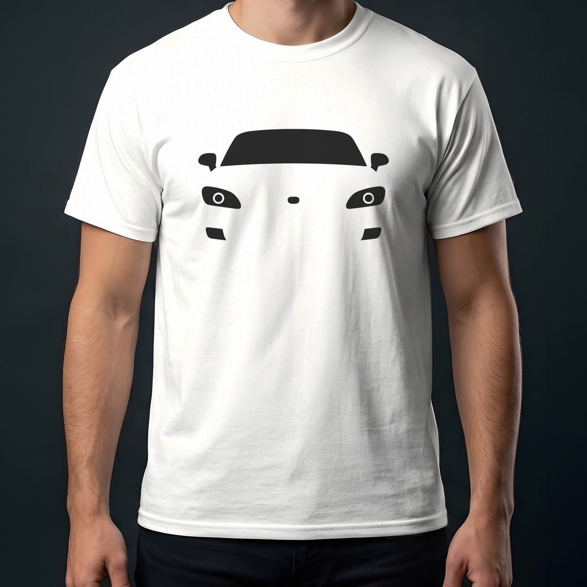 Honda S2000 2000-2009 front view t-shirt in White