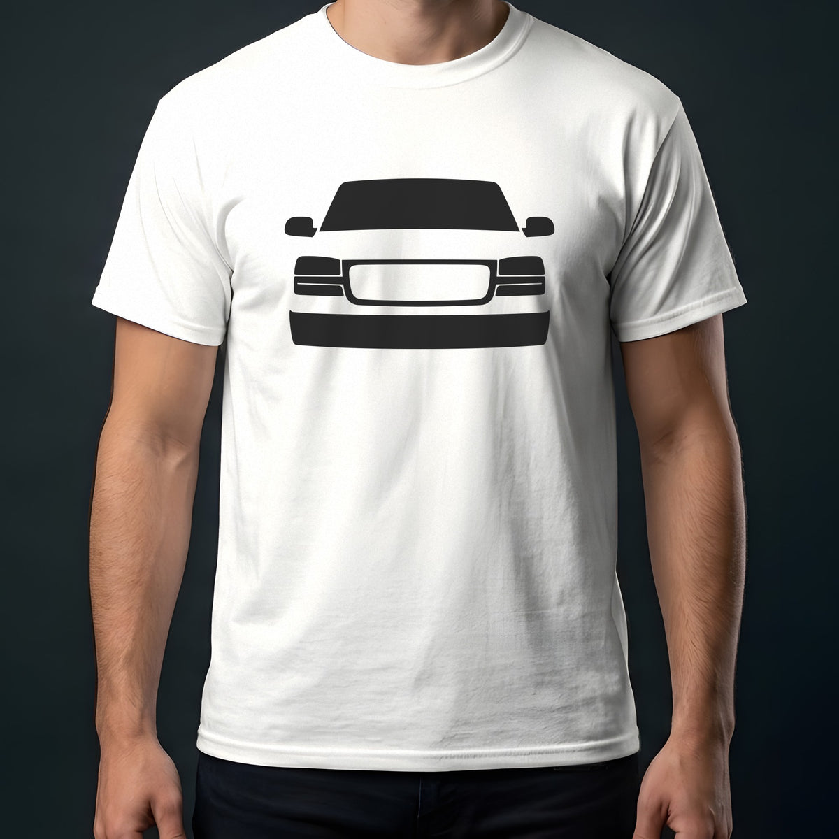 GMC Sierra 1999-2006 front view t-shirt in White