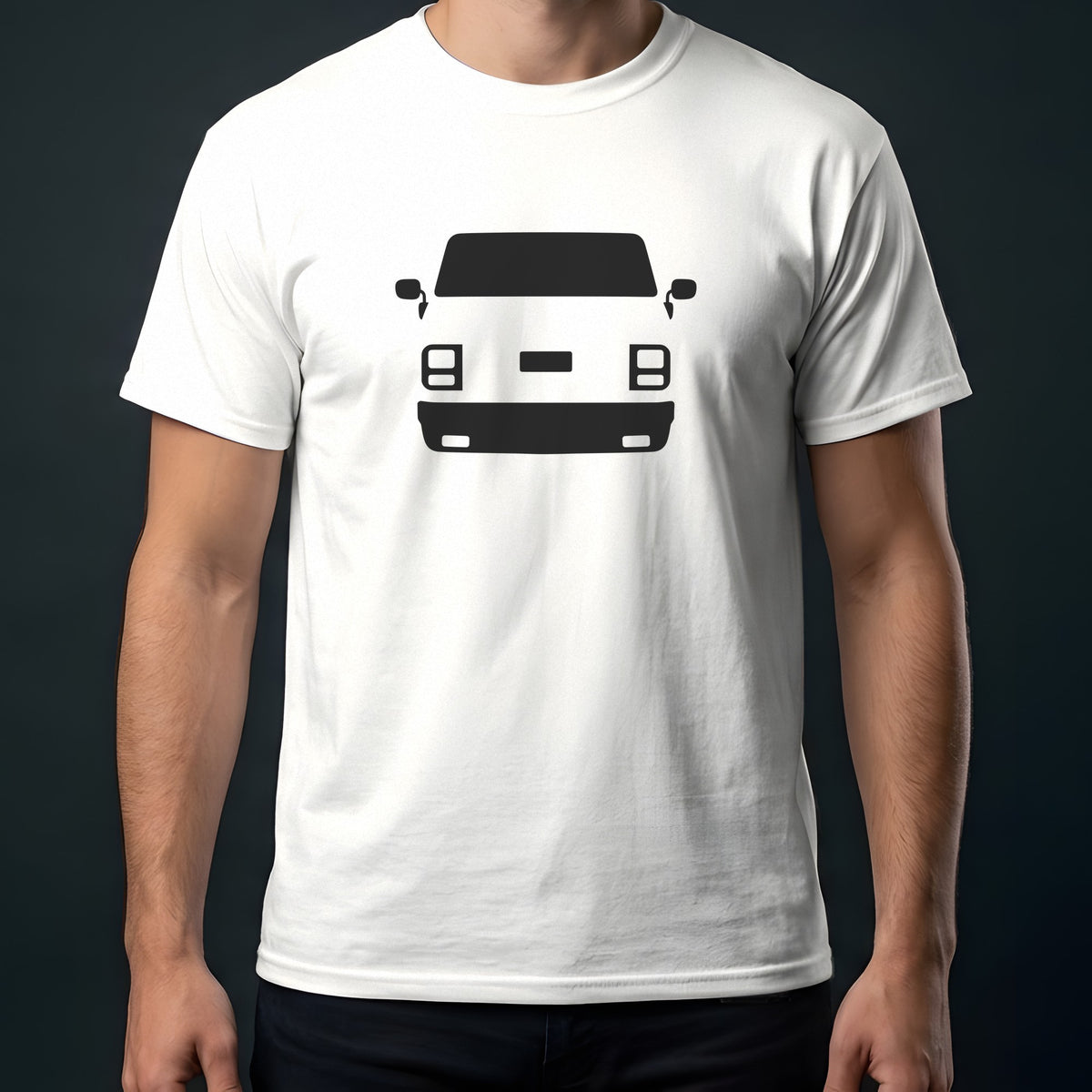 GMC Vandura 1985-1995 front view t-shirt in White