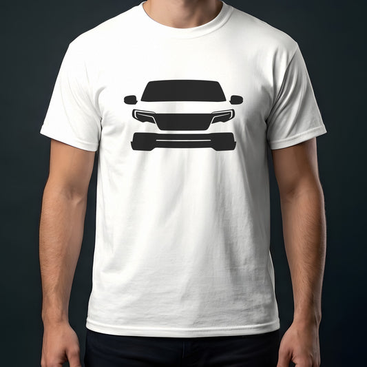 Honda Ridgeline 2017-2026 front view t-shirt in White