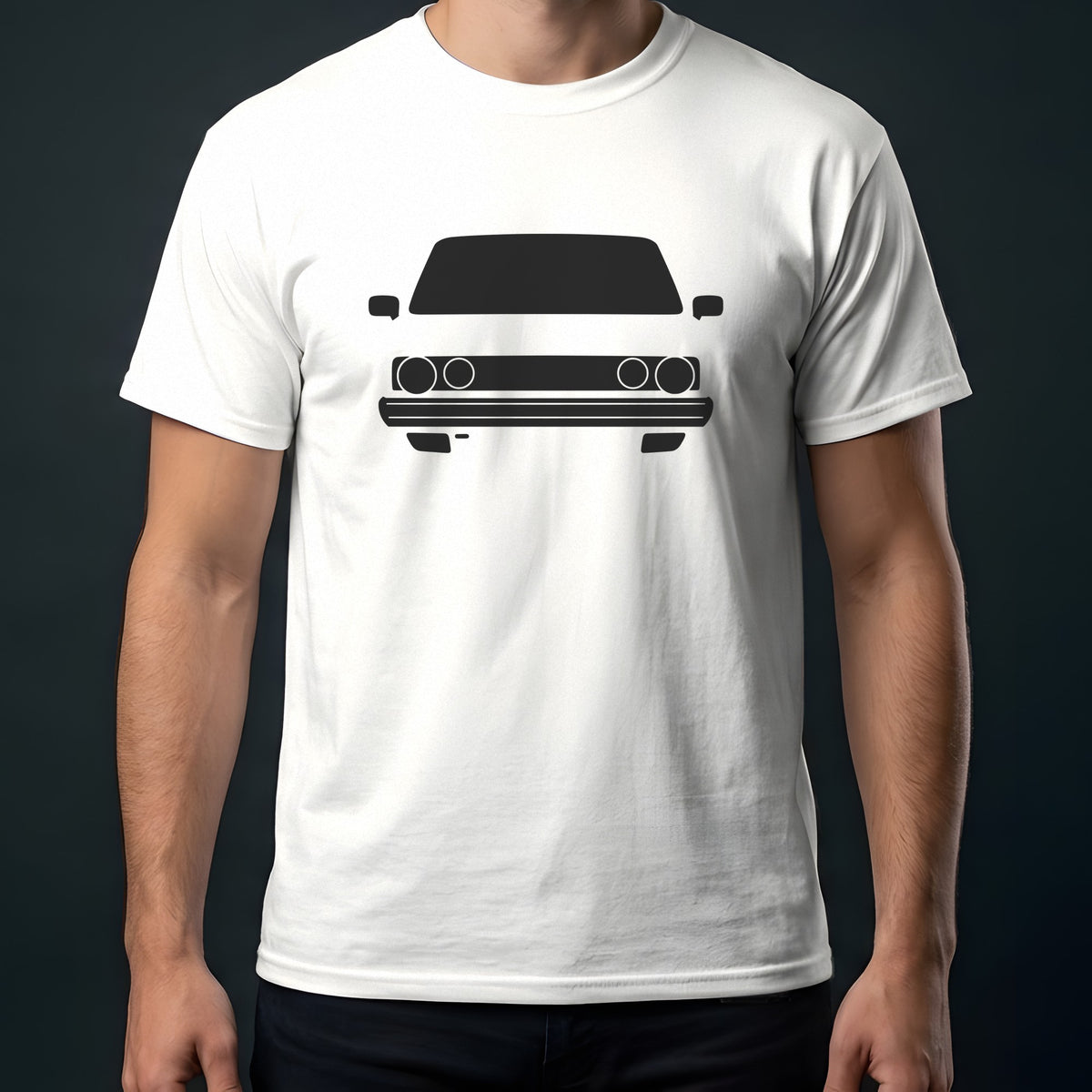 Volkswagen Golf GTI Mk1 1983-1984 front view t-shirt in White