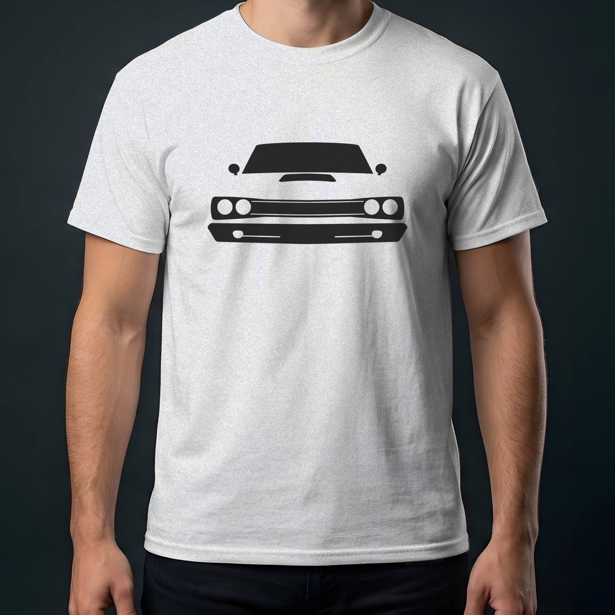 Dodge Super Bee 1968-1970 front view t-shirt in Ash