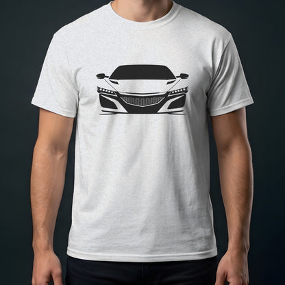 Honda NSX 2017-2022 front view t-shirt in Ash