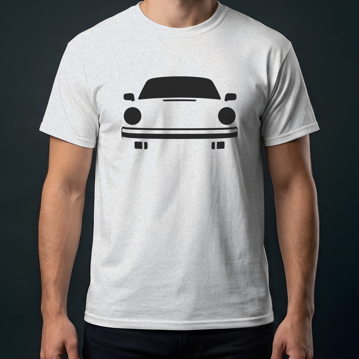 Porsche 911 1974-1989 front view t-shirt in Ash