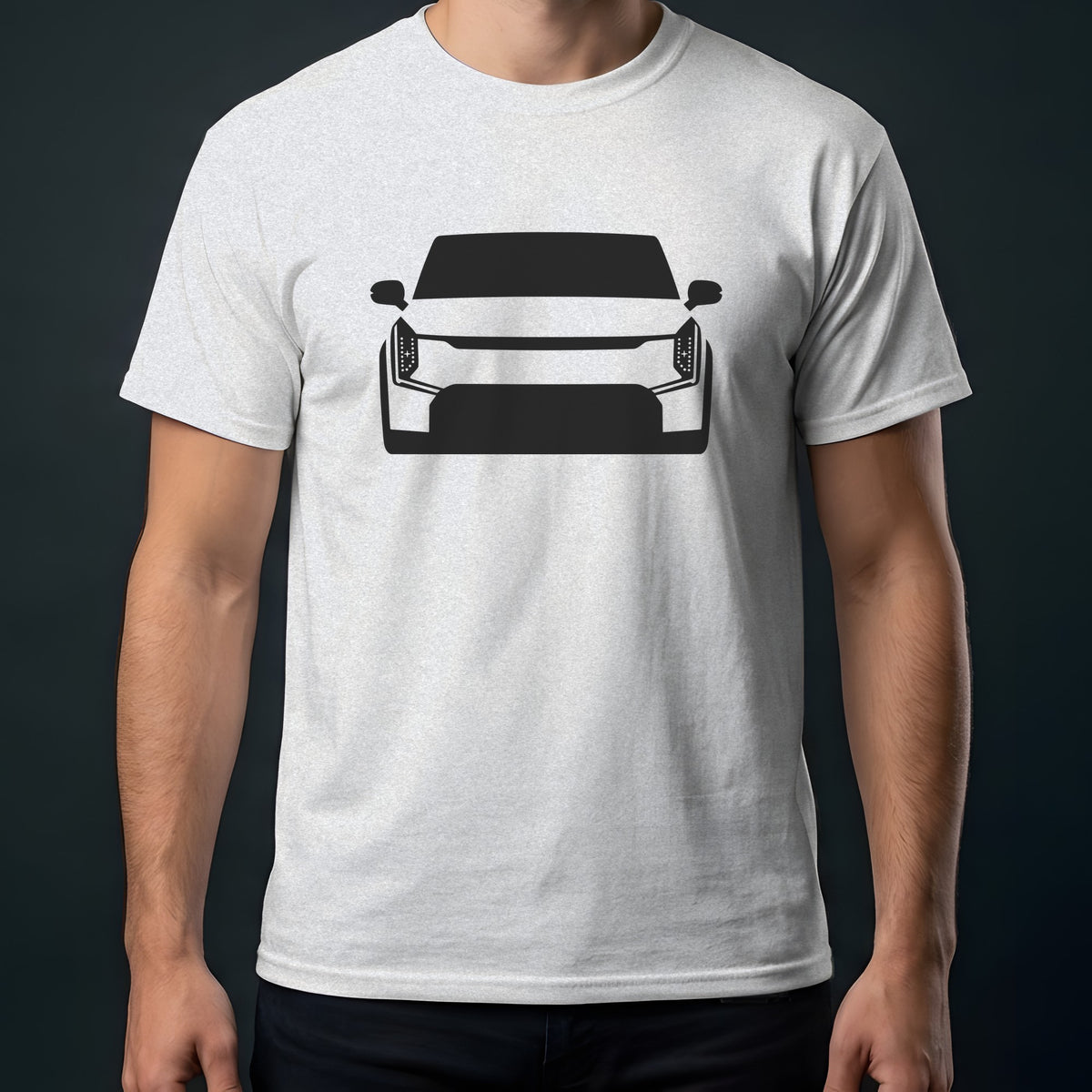 Kia EV9 2024-2026 front view t-shirt in Ash