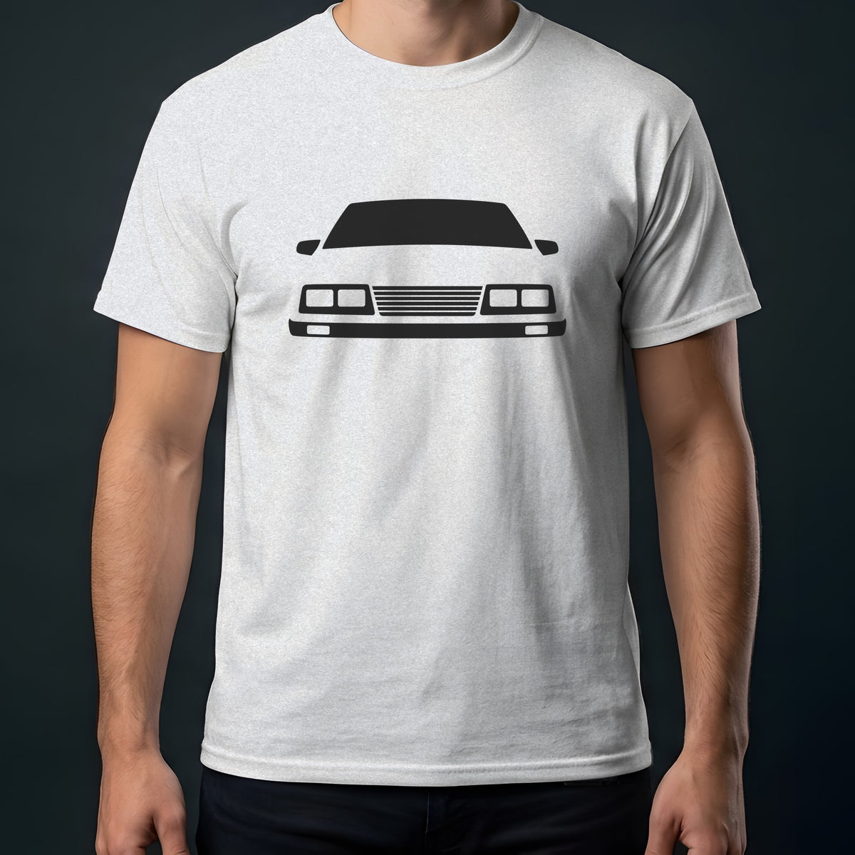 Ford Mustang 1979-1986 front view t-shirt in Ash