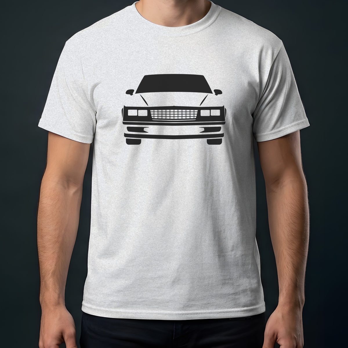 Chevrolet Monte Carlo SS 1983-1988 front view t-shirt in Ash