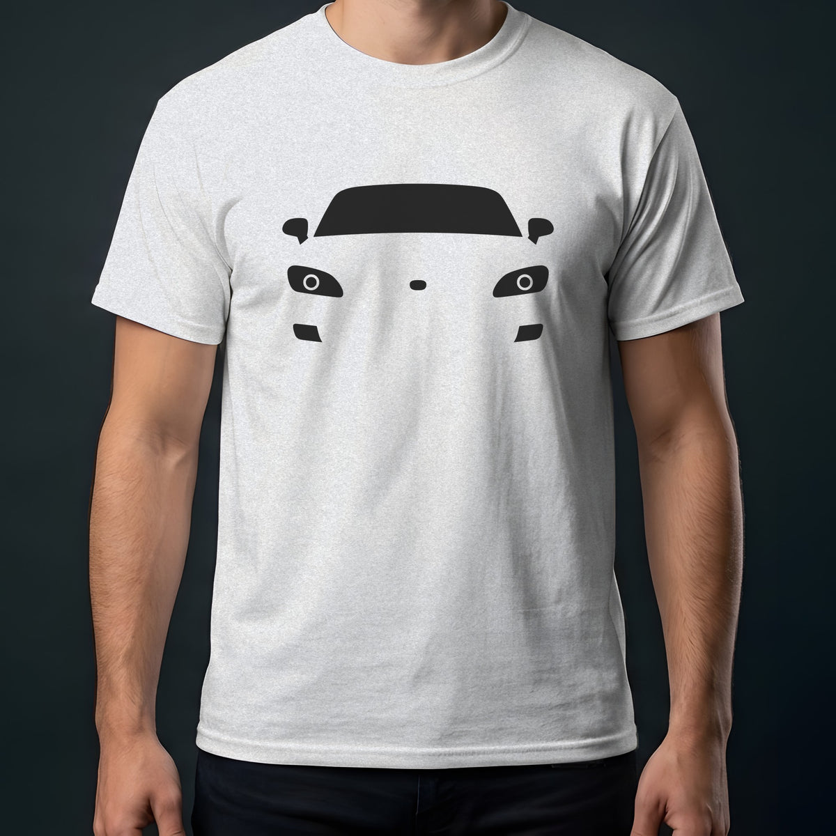 Honda S2000 2000-2009 front view t-shirt in Ash