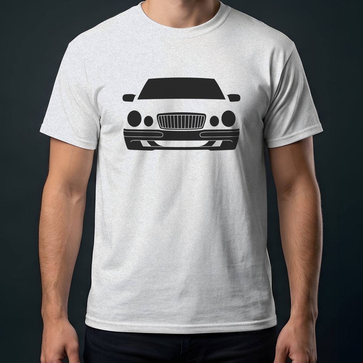 Mercedes-Benz E-Class W210 1996-2002 front view t-shirt in Ash