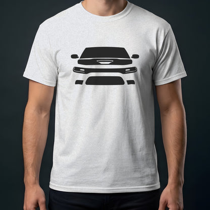 Dodge Charger 2015-2023 front view t-shirt in Ash