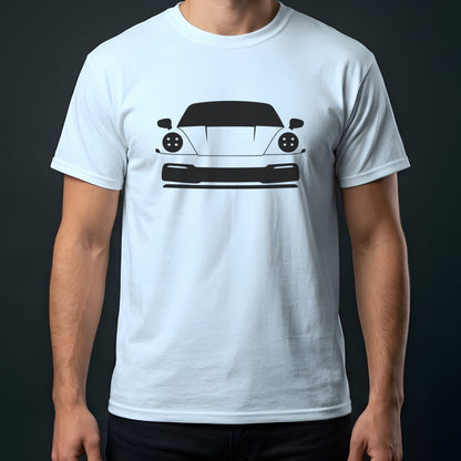 Porsche 911 992 2020-2026 front view t-shirt in Light Blue