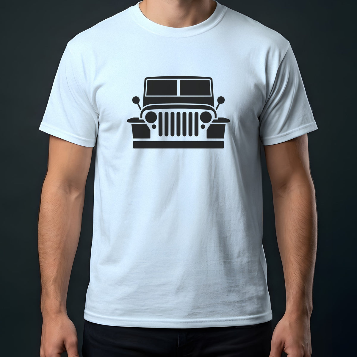 Jeep Willys MB 1941-1945 front view t-shirt in Light Blue