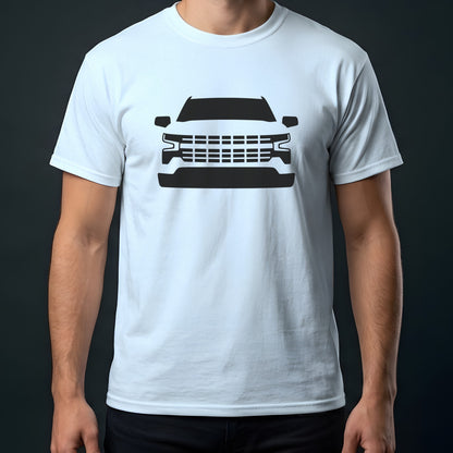 Chevrolet Silverado 2022-2026 front view t-shirt in Light Blue