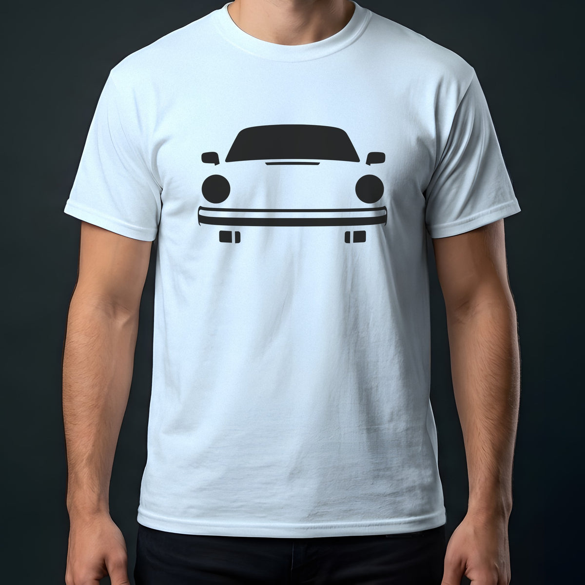 Porsche 911 1974-1989 front view t-shirt in Light Blue