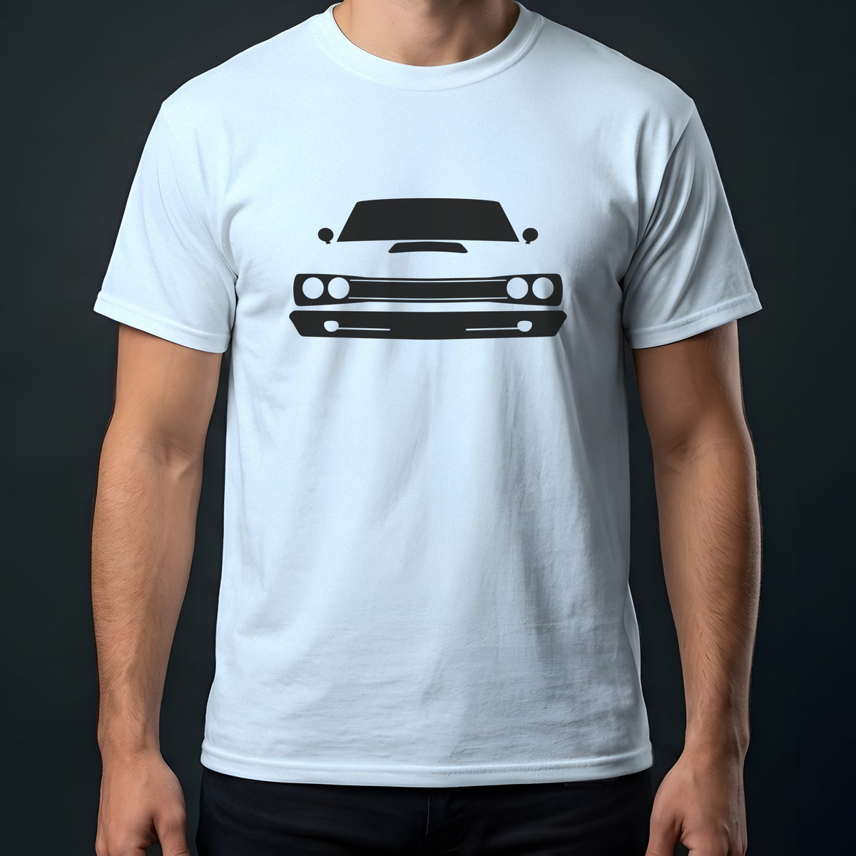 Dodge Super Bee 1968-1970 front view t-shirt in Light Blue