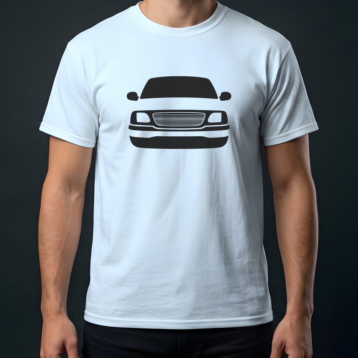 Ford F-150 1997-2003 front view t-shirt in Light Blue