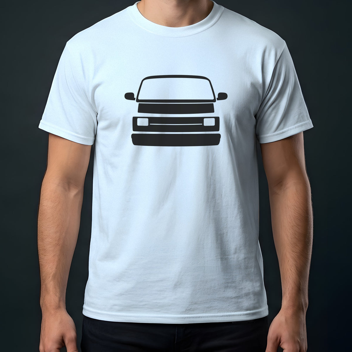 Dodge Ram Van 1971-2003 front view t-shirt in Light Blue