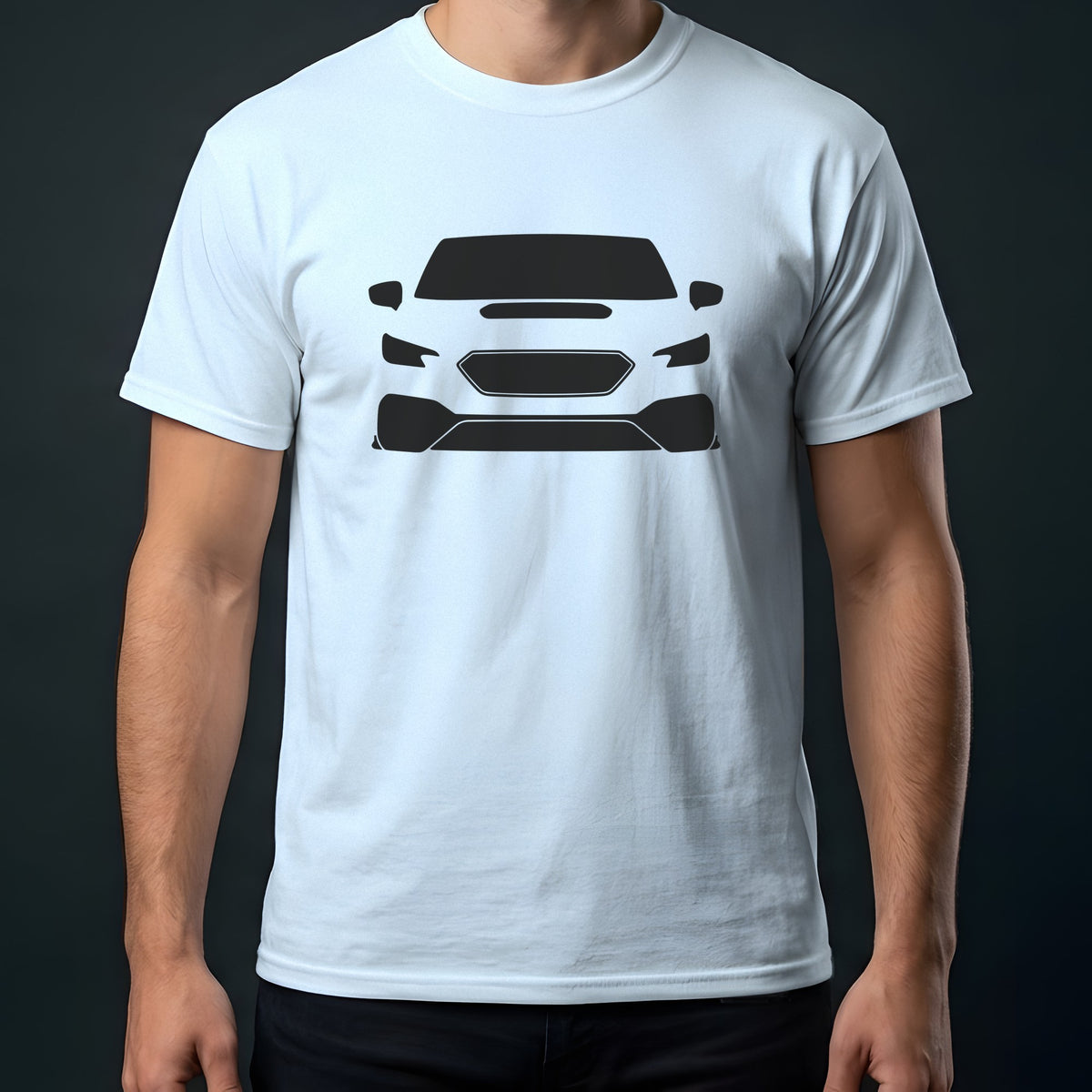 Subaru WRX 2022-2026 front view t-shirt in Light Blue