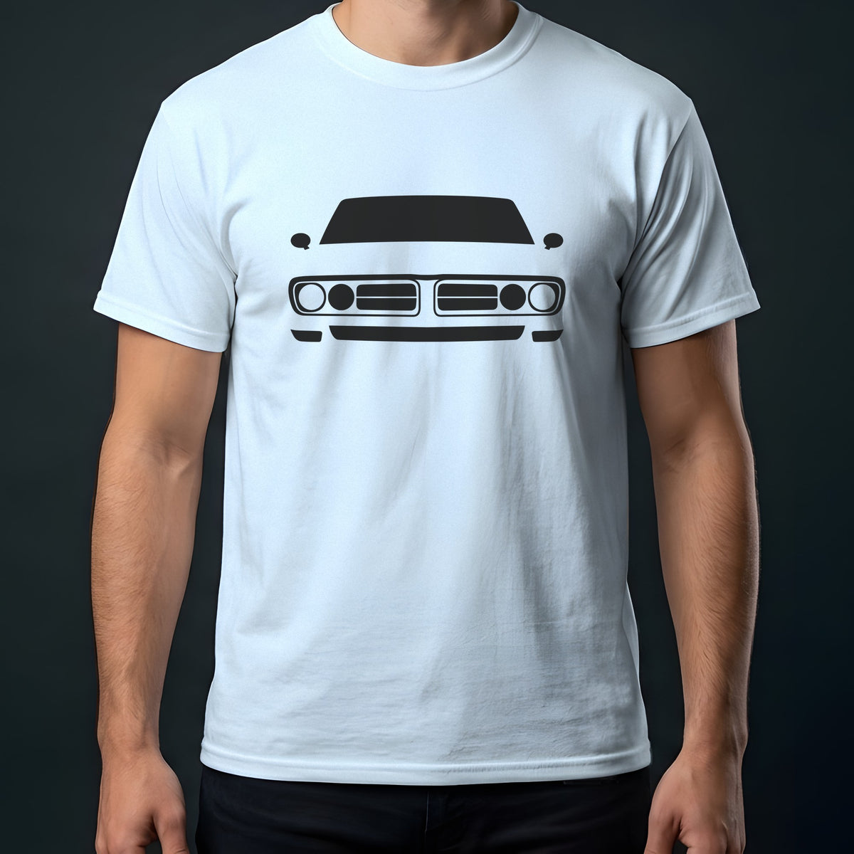 Pontiac Firebird 1967-1969 front view t-shirt in Light Blue