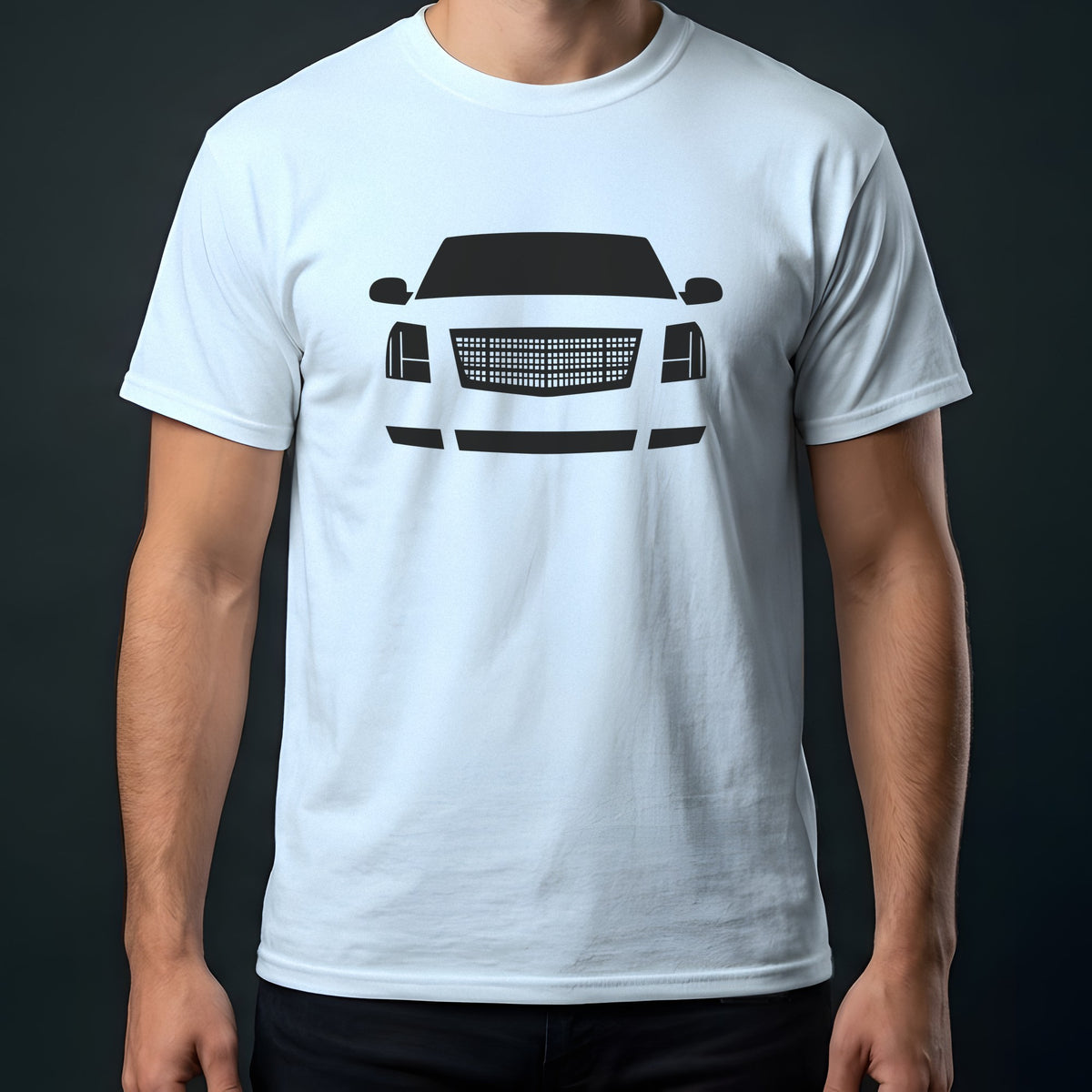 Cadillac Escalade 2002-2006 front view t-shirt in Light Blue