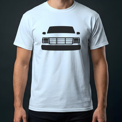 Ford Bronco 1992-1996 front view t-shirt in Light Blue