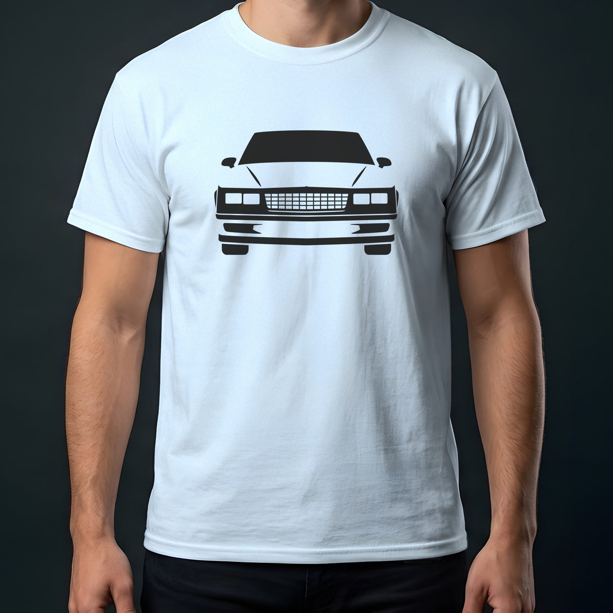 Chevrolet Monte Carlo SS 1983-1988 front view t-shirt in Light Blue