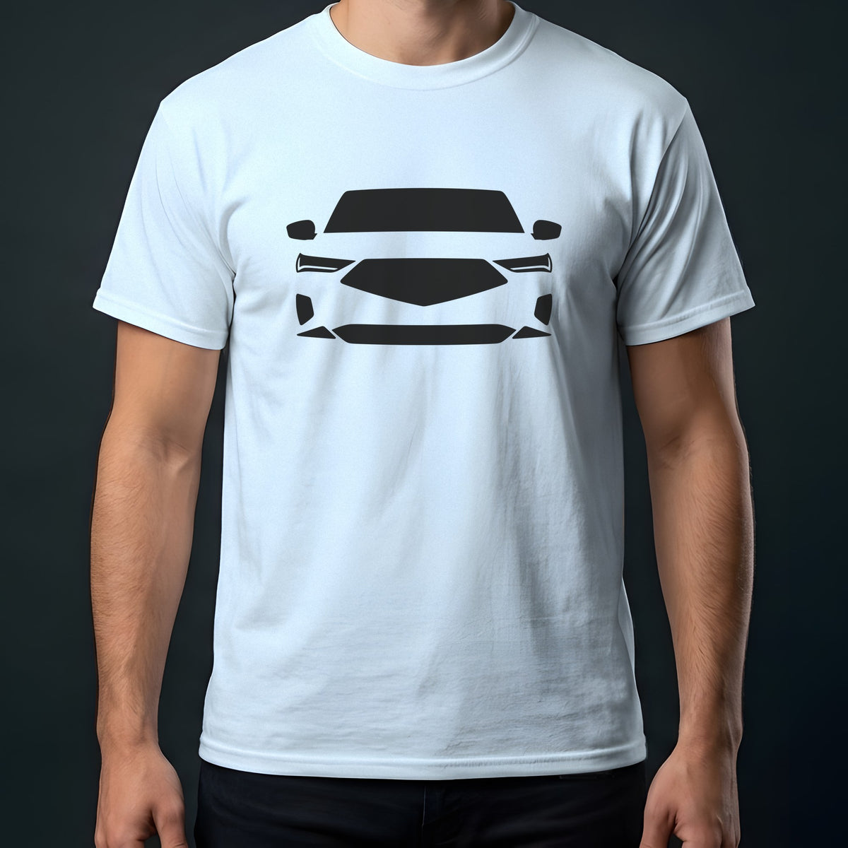 Acura MDX 2022-2026 front view t-shirt in Light Blue