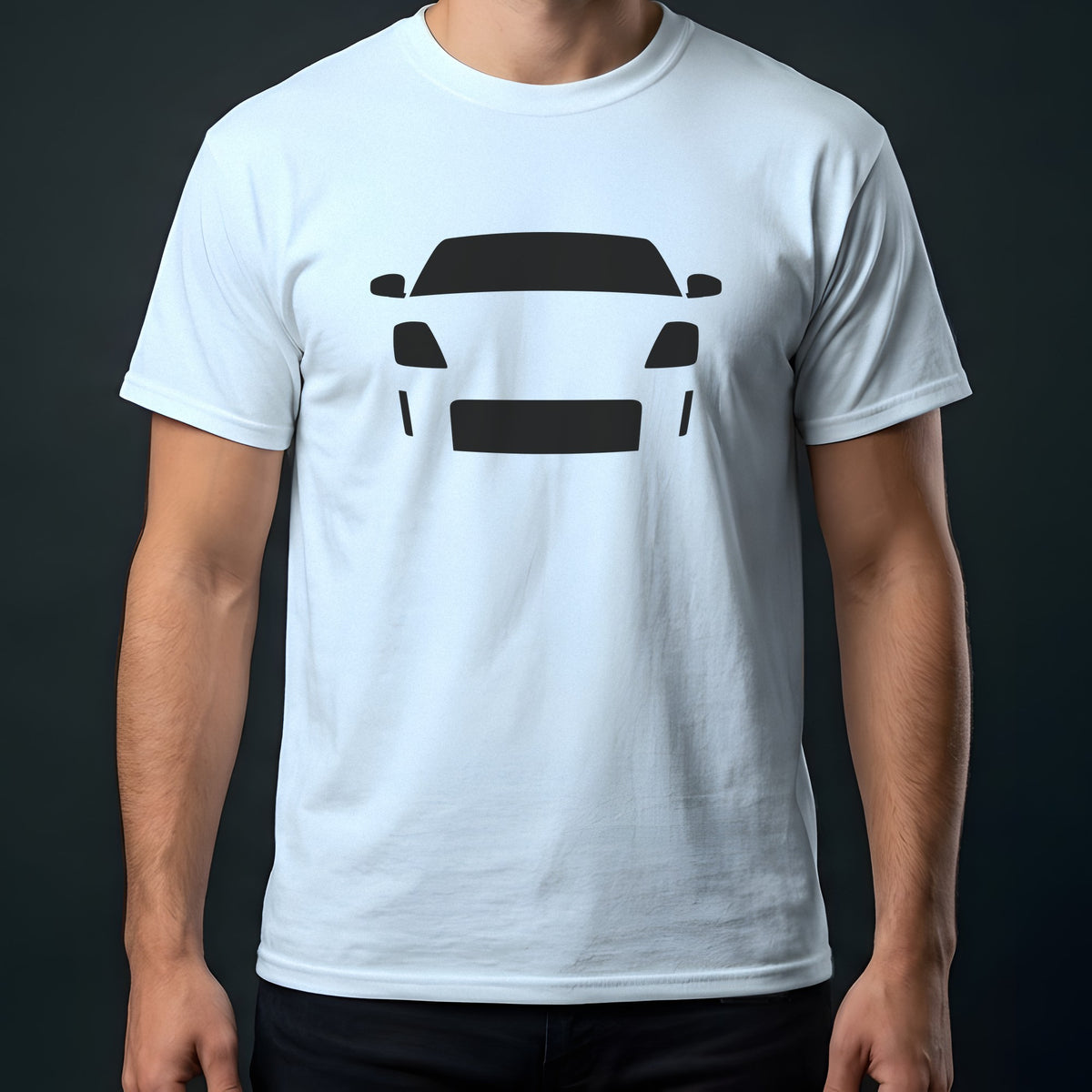 Nissan 350Z 2003-2009 front view t-shirt in Light Blue
