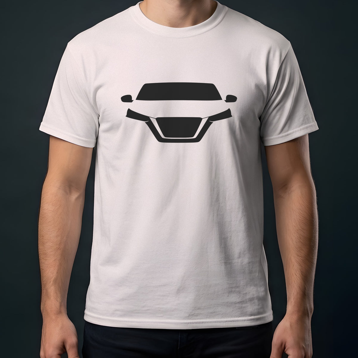 Nissan Altima 2019-2026 front view t-shirt in Ice Grey