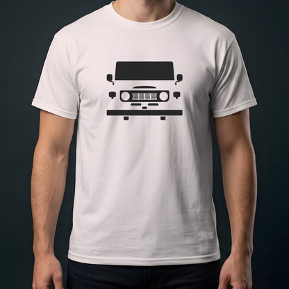 Toyota Land Cruiser FJ40 1960-1984 front view t-shirt in Ice Grey