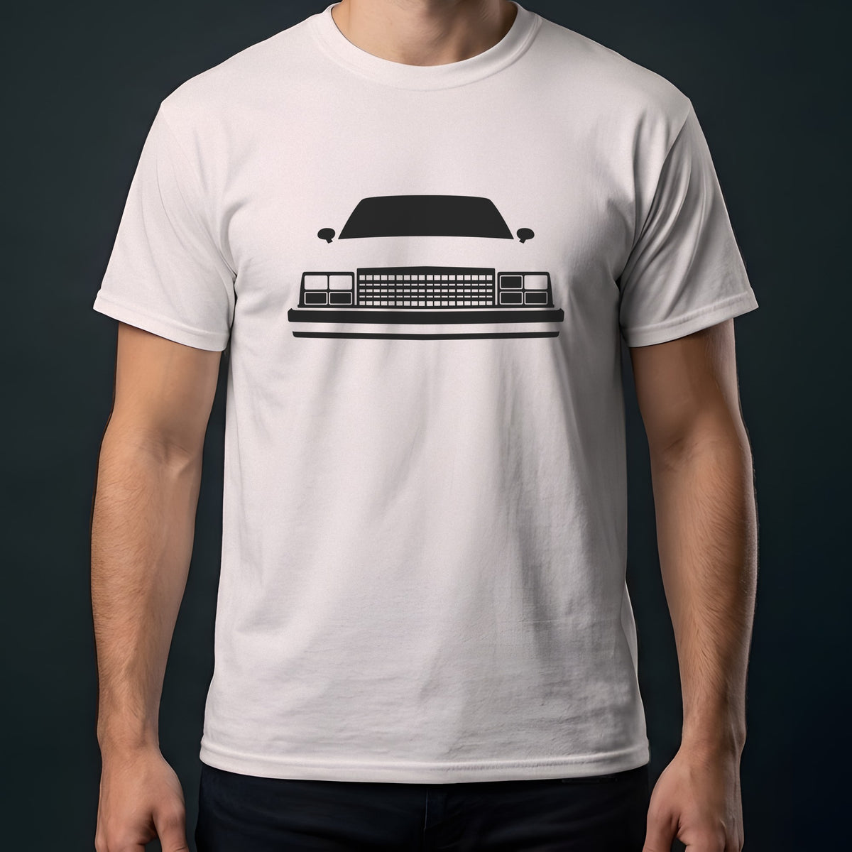 Chevrolet El Camino 1978-1987 front view t-shirt in Ice Grey