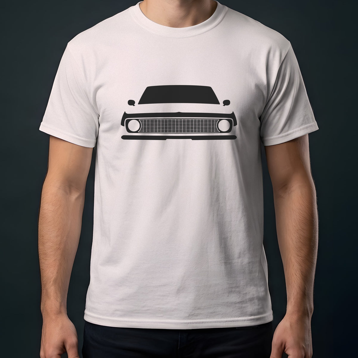 Chevrolet Camaro 1967-1969 front view t-shirt in Ice Grey