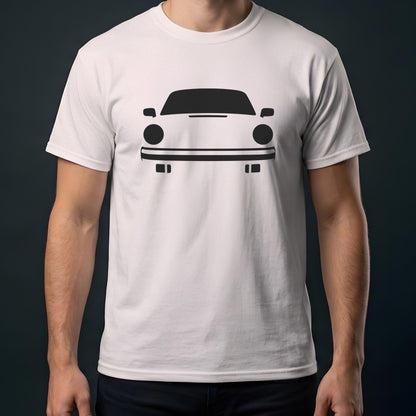 Porsche 911 1974-1989 front view t-shirt in Ice Grey