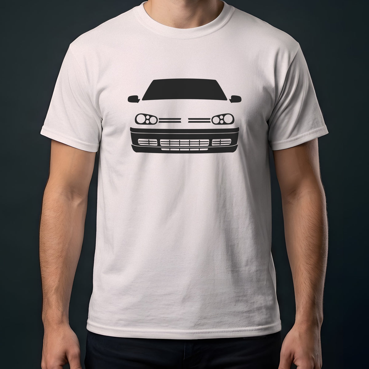 Volkswagen Golf GTI Mk4 1999-2005 front view t-shirt in Ice Grey