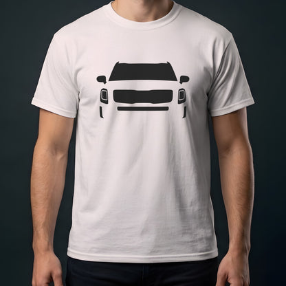 Kia Telluride 2020-2026 front view t-shirt in Ice Grey