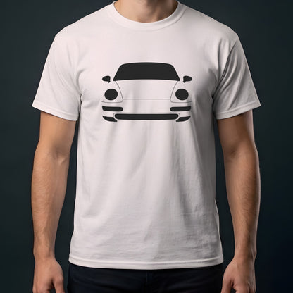 Porsche 911 993 1995-1998 front view t-shirt in Ice Grey