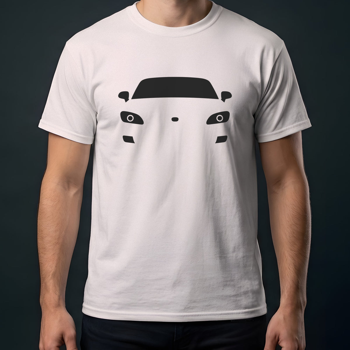 Honda S2000 2000-2009 front view t-shirt in Ice Grey