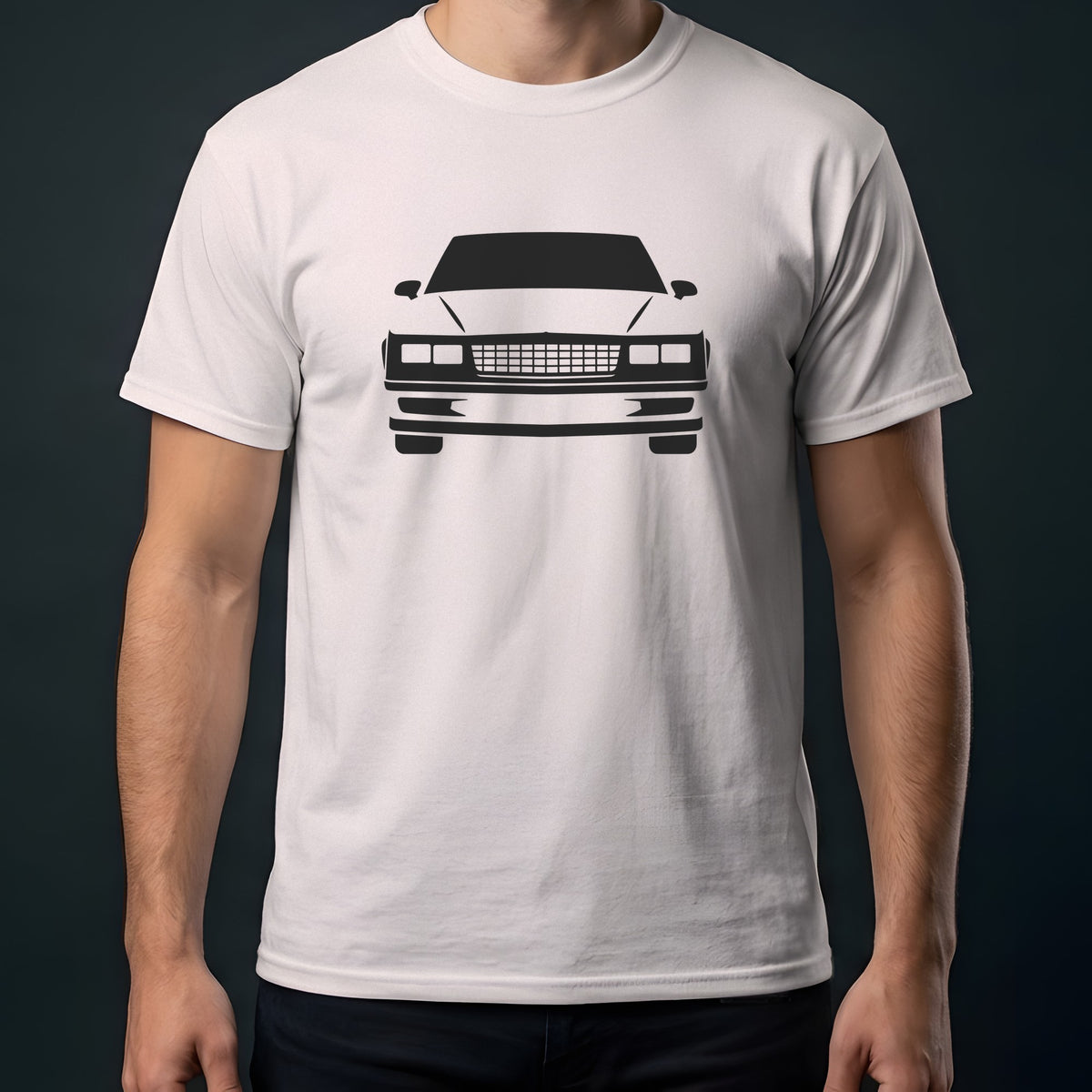Chevrolet Monte Carlo SS 1983-1988 front view t-shirt in Ice Grey