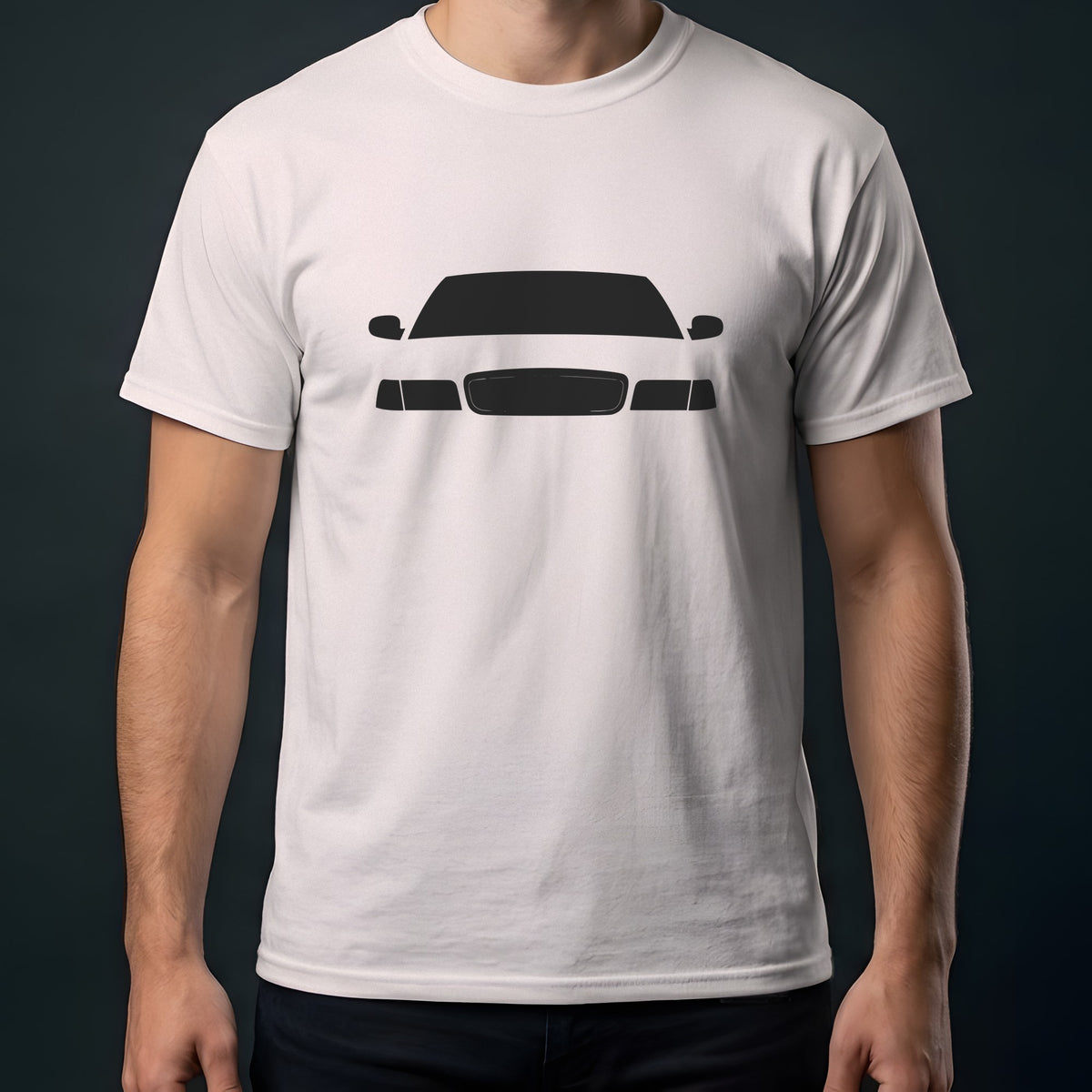 Ford Crown Victoria 1998-2011 front view t-shirt in Ice Grey