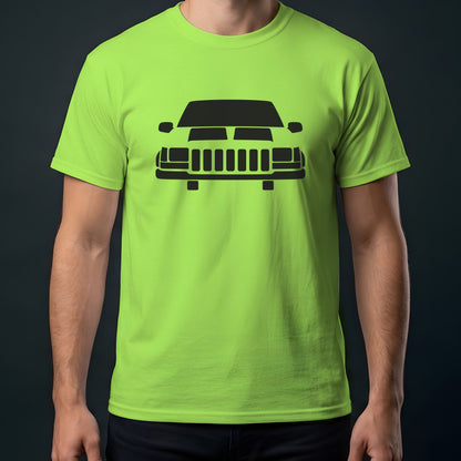 Jeep Grand Cherokee 1993-1998 front view t-shirt in Lime