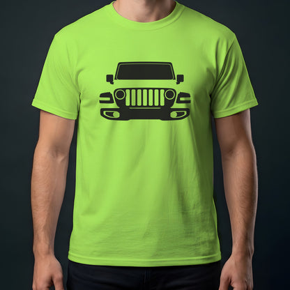 Jeep Wrangler JL 2018-2026 front view t-shirt in Lime