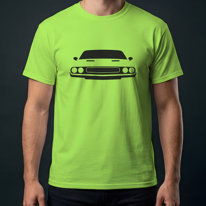 Dodge Challenger 1970-1974 front view t-shirt in Lime