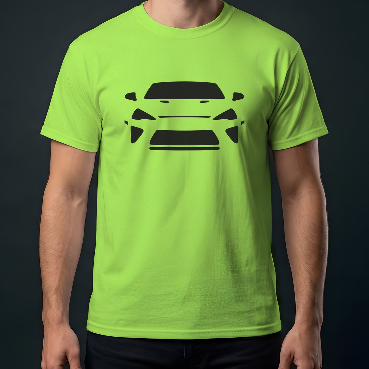 Lexus LFA 2011-2012 front view t-shirt in Lime