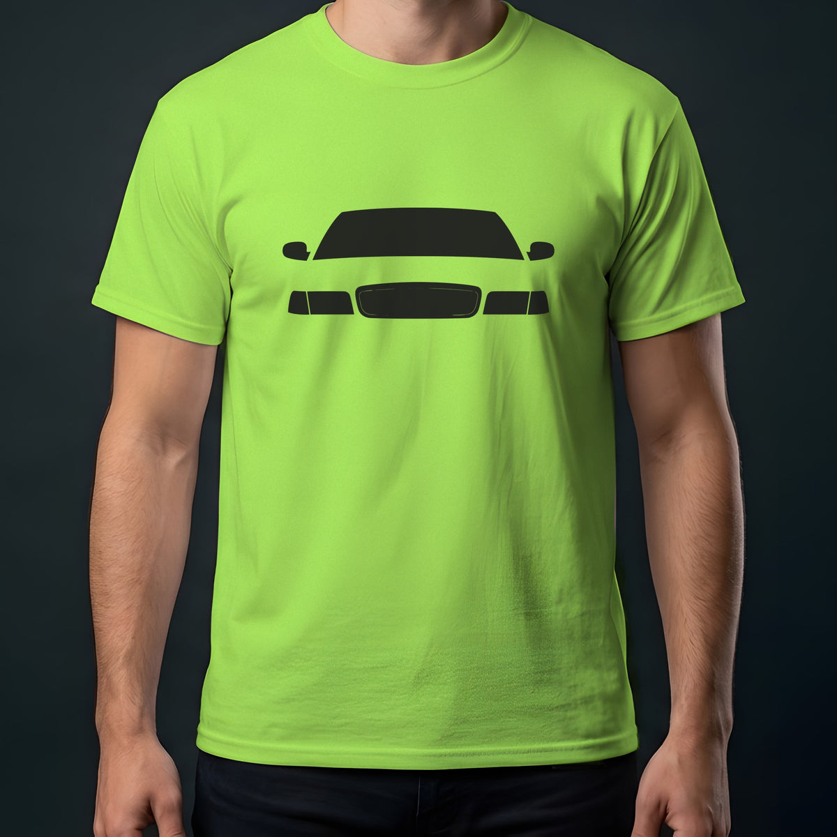 Ford Crown Victoria 1998-2011 front view t-shirt in Lime