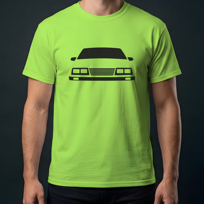Ford Mustang 1979-1986 front view t-shirt in Lime