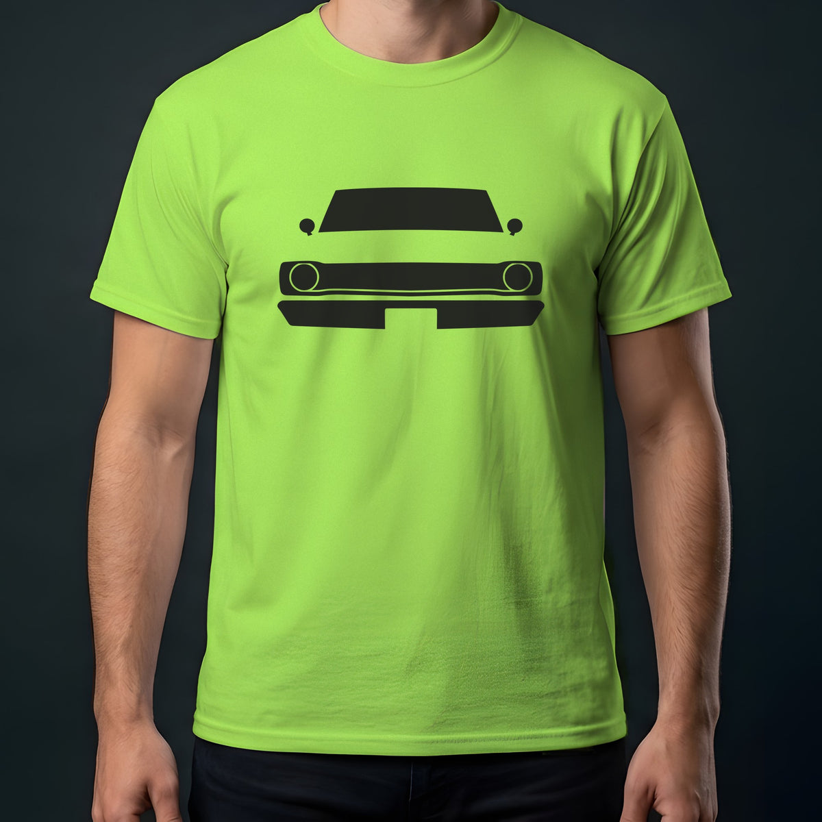 Dodge Dart 1967-1976 front view t-shirt in Lime