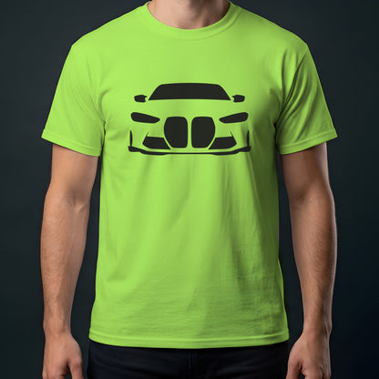 BMW M4 G82 2021-2026 front view t-shirt in Lime